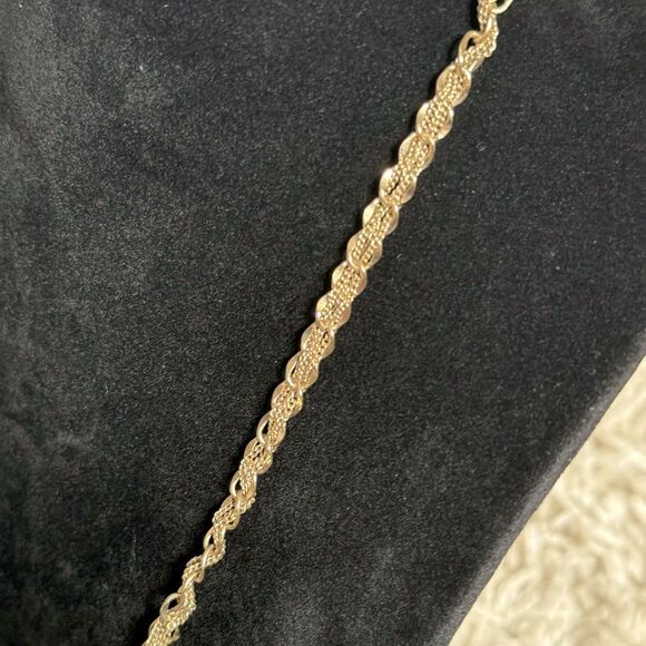 Vintage Anthropologie Glass Bead Rhinestone Mother of Pearl Gold Plated Necklace - Picture 2 of 3